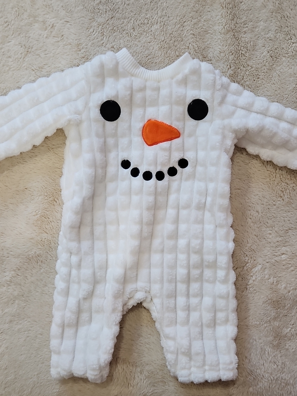 Baby Starters White Snowman Footie with Orange Carrot Nose
